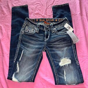 Rockrevival Women's Navy and Blue Jeans